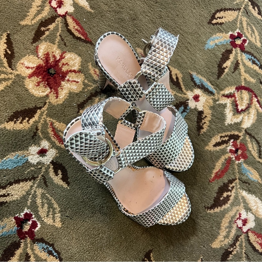 Silver Studded Platform Sandals